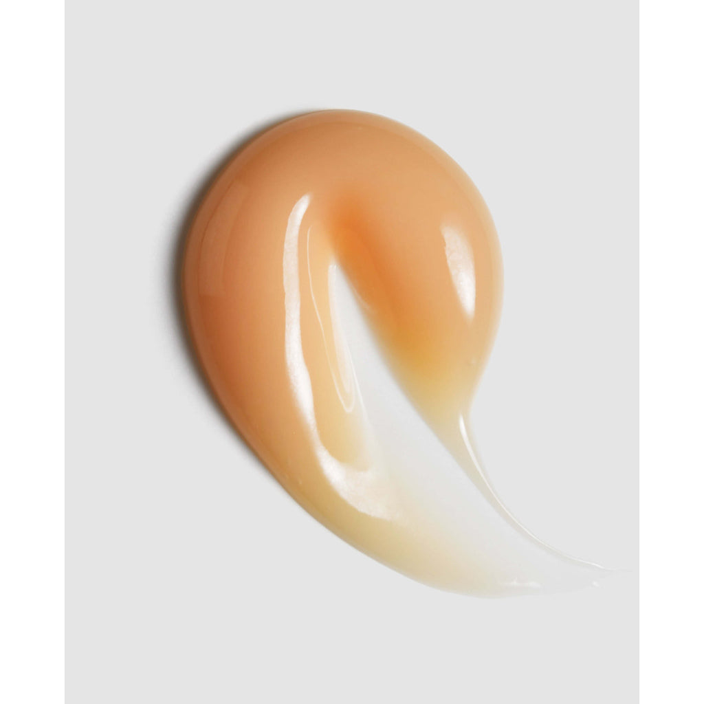 Close-up of a brown and white swatch on a light gray background