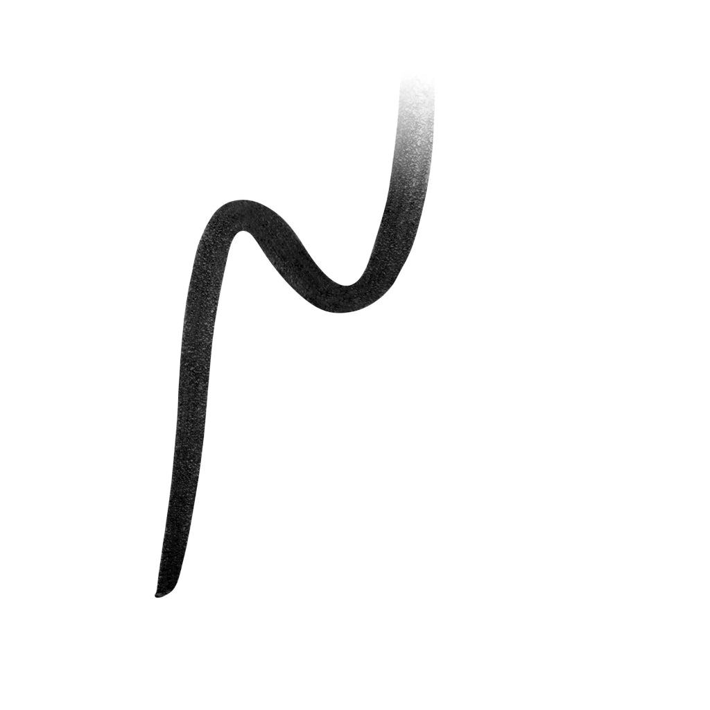 Black eyeliner stroke on a white background