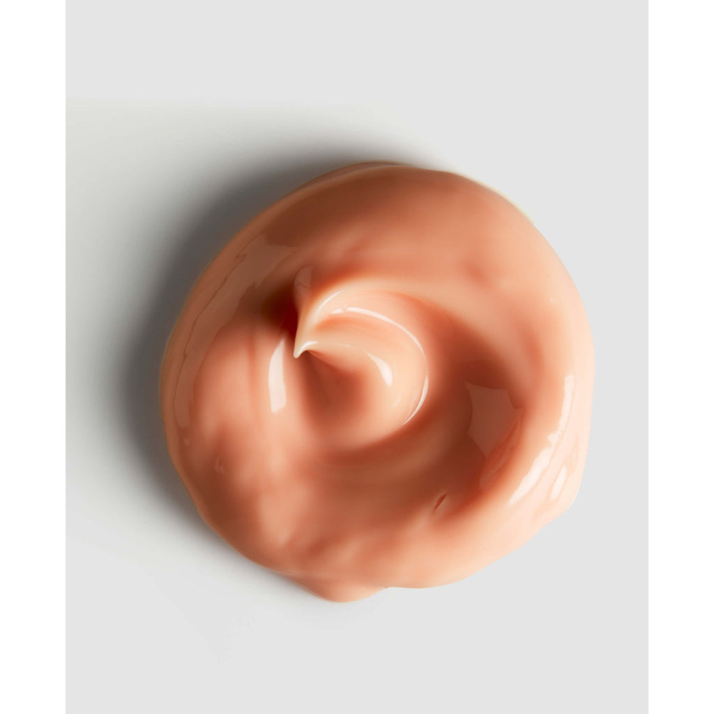 Pink cream swirl on a light gray background