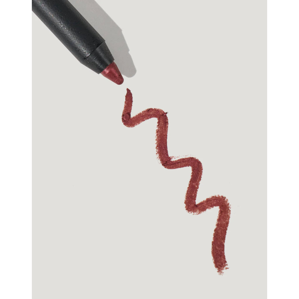 Lip liner pen with red color on a white background