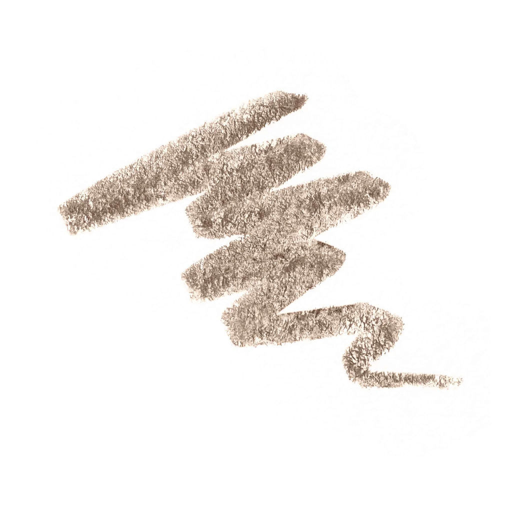 Gold glittery makeup pencil strokes on a white background