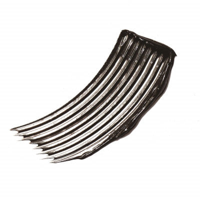 Black hair dye swatch on a white background