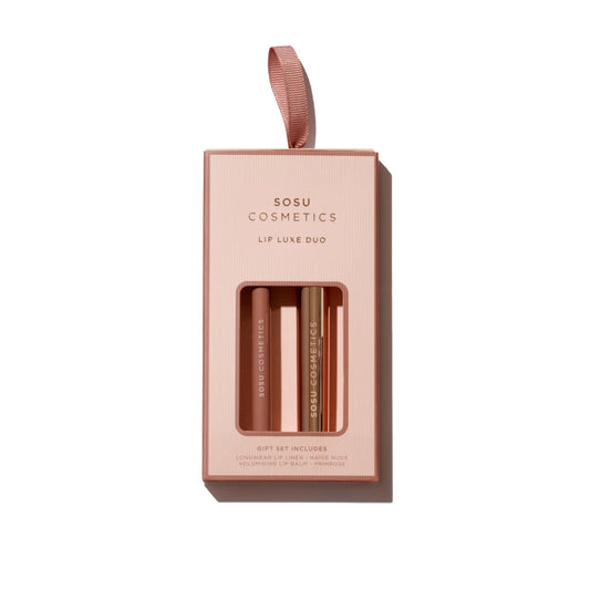 SOSU Cosmetics lip lane duo packaging on a white background