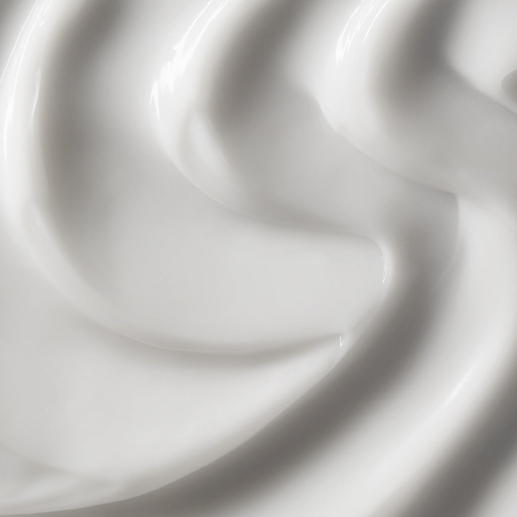 Close-up of smooth, white cream texture