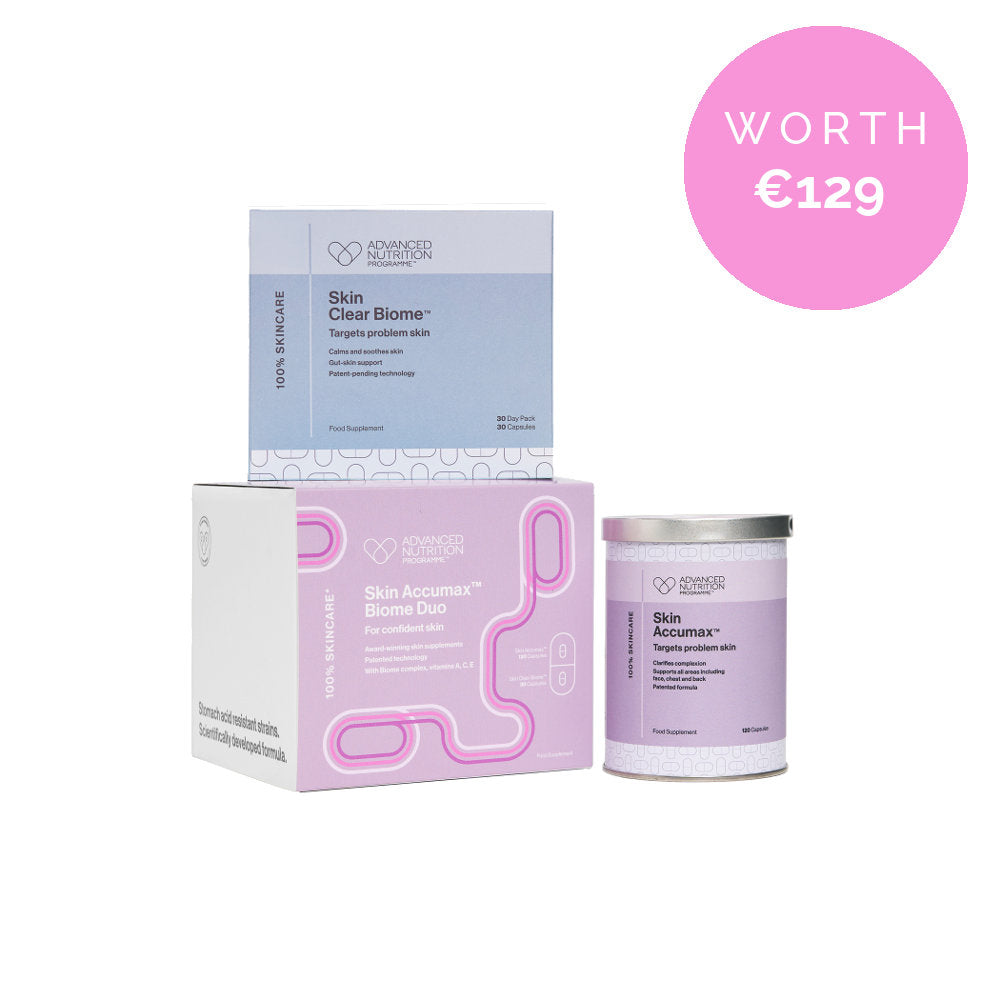 Advanced Nutrition Programme Skin Accumax 120 with complimentary Skin Clear Biome 30 Day
