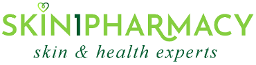 SkinPharmacy logo with text 'skin & health experts' on a white background