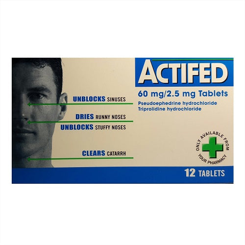 Actifed Tablets 12s pharmacy medicine product Ireland