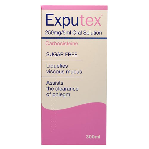 EXPUTEX 250MG/5ML ORAL SOLUTION 300ml pharmacy medicine product Ireland