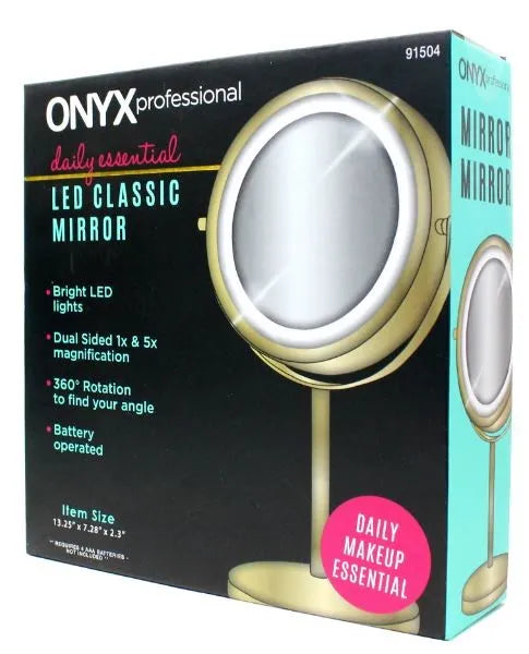 Onyx Gold Light-Up Mirror
