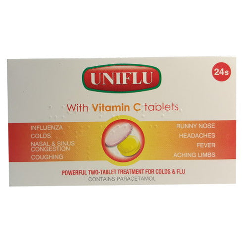 UNIFLU WITH VIT C 24 TABLETS – Skin 1 Pharmacy