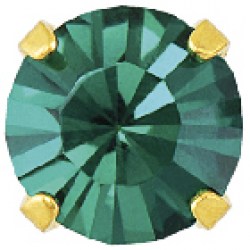 STUDEX (S785STX) Gold Plated Tiffany 5mm May Emerald 