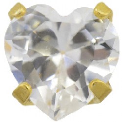 STUDEX (S885STX) Gold Plated 5mm C/Z Heart 