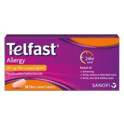 Telfast Allergy 120mg (Fexofenadine) 30 Tablets